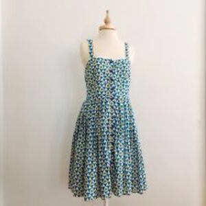 Tory Burch Blue and Yellow Geometric Midi Dress 2